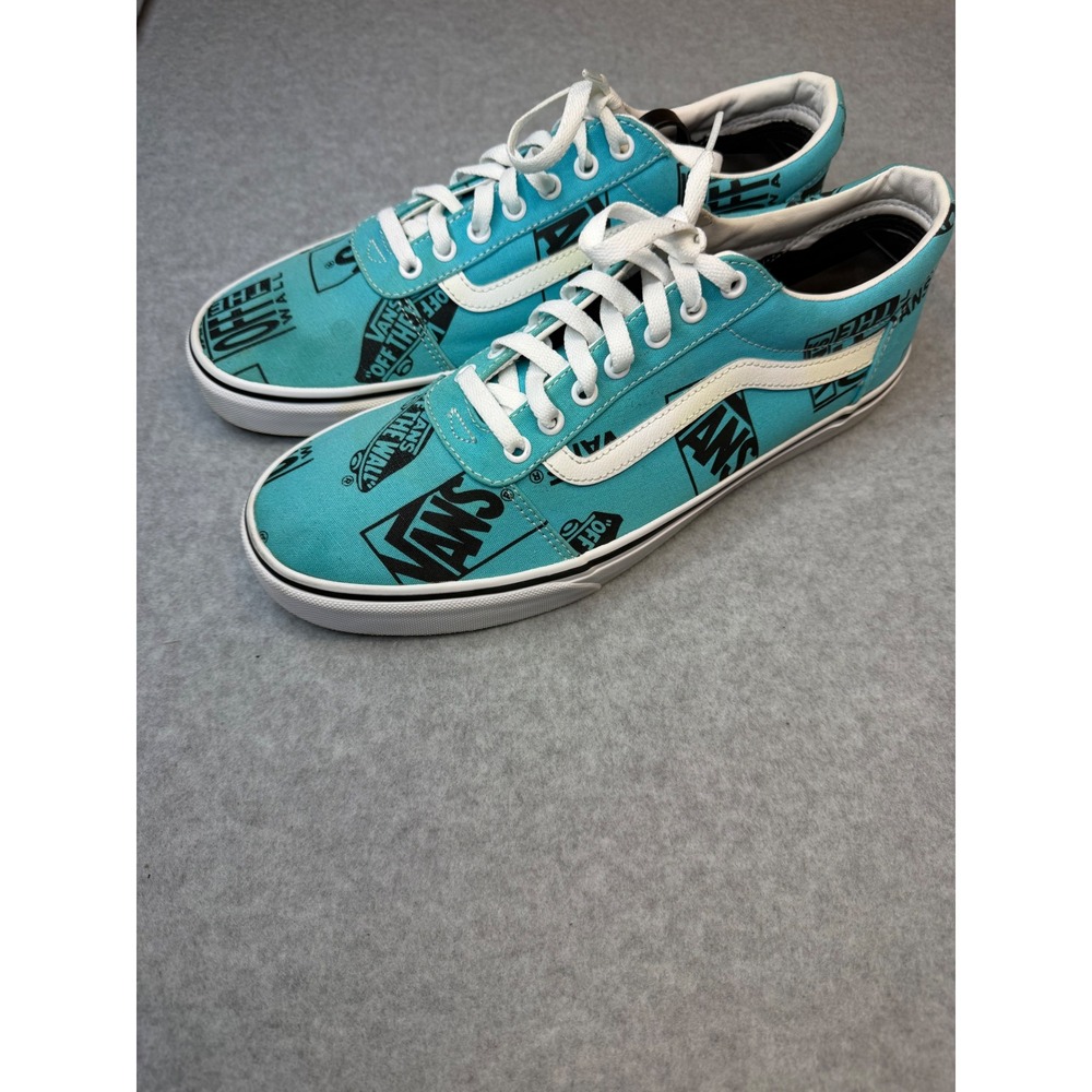 Vans Old Skool Scuba Blue Black Logo Print Skate Shoes Mens Sneakers
